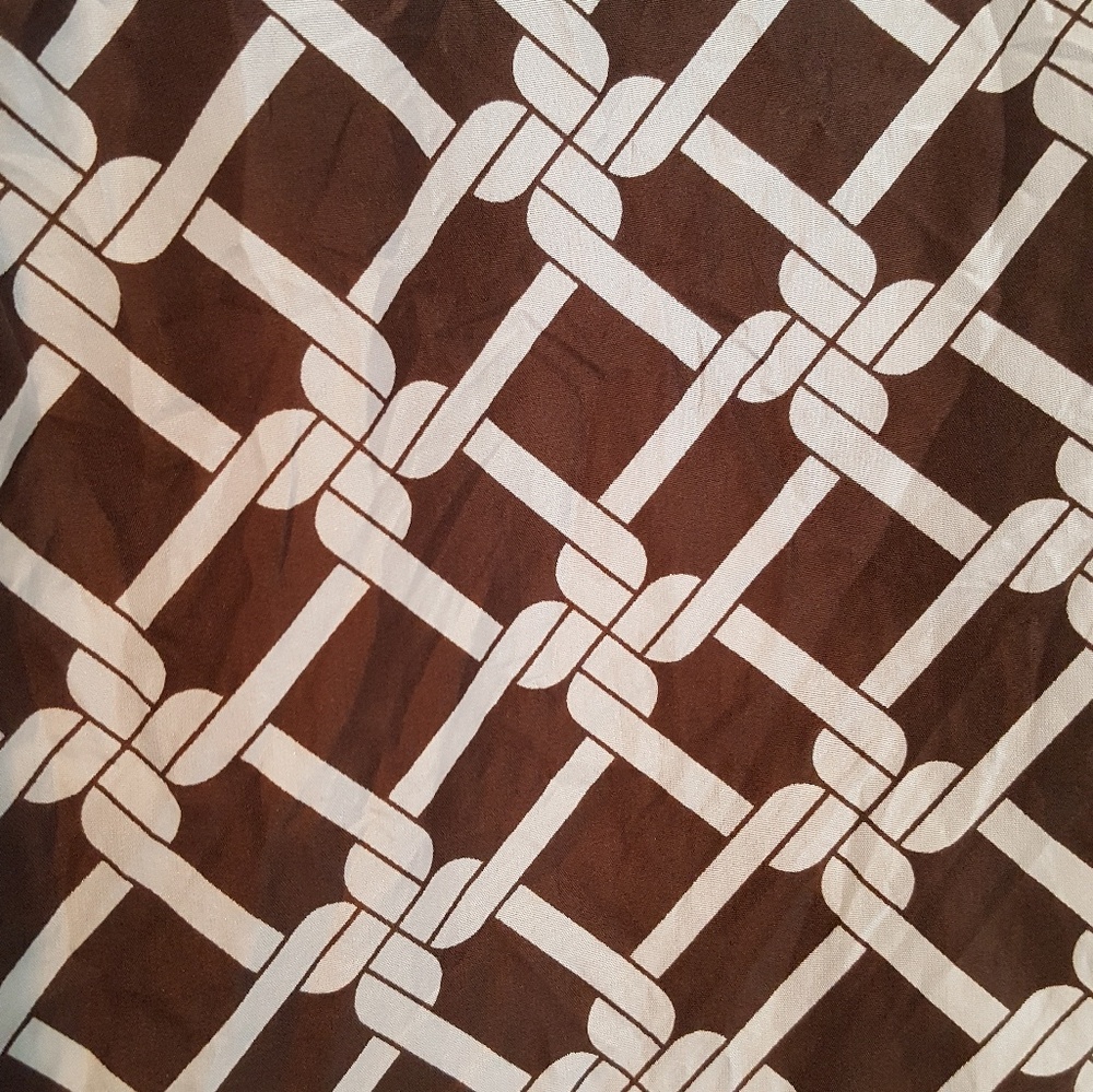 BANANA REPUBLIC silk brown and white top - Picture 4 of 5